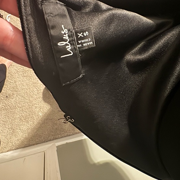 Lulus Hollywood Heyday Black Velvet Long Sleeve Mermaid Maxi Dress Size XS - Picture 7 of 7